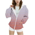 thumbnail image 3 of MKOSPLRT Kids Full Zip Hoodies with Pocket 4-15Y Girls Oversized Striped Sweatshirts Long Sleeve Drop Shoulder Hoodies for Fall Winter, 3 of 5