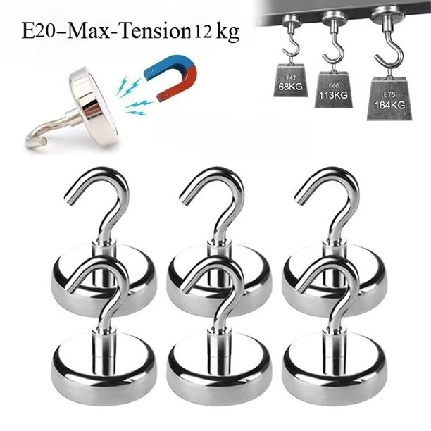 Ganchos magnéticos fuertes E10/12/16/32mm, almacenamiento multiusos, barra de cocina para el hogar, ganchos de almacenamiento de llaves, perchas de baño