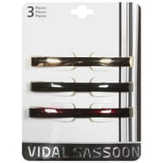 Vidal Sassoon: Gold/Black/Brown Model #Vs11209 Barrettes, 3 ct