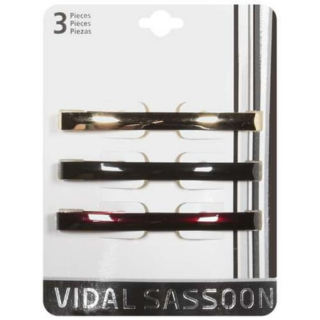 Vidal Sassoon: Gold/Black/Brown Model #Vs11209 Barrettes, 3 ct
