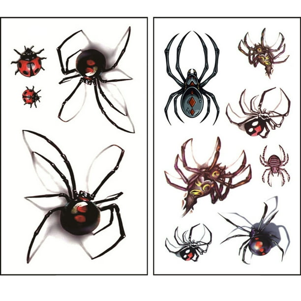 2 Sheets Sexy Temporary Tattoo Waterproof Ladybug Woman Art Body Sticker Man Fake Spider 2 Sheets Sexy Temporary Tattoo Waterproof Ladybug Woman Art Body Sticker Man Fake Spider