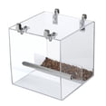 thumbnail image 1 of Comedero automático para pájaros, casa de acrílico transparente con bandeja extraíble comederos para pájaros al aire libre fácil de limpiar con gancho de tornillo El 16x16x16CM 670G shamjiam Comederos colgantes para pájaros, 1 of 8