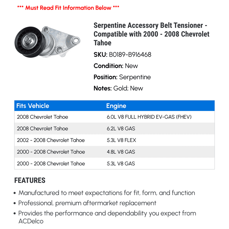 2002 chevy tahoe 2024 ac belt tensioner