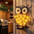 thumbnail image 7 of Solar Owl Metal Wall Art Light, Decorative Led Flower Waterproof Design, Outdoor Garden Hanging Lamp, Light for Patio Fence Garden Decoration, 7 of 7