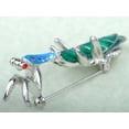 thumbnail image 2 of y Tone Ombre Blue Crystal Rhinestone Long Praying Mantis Insect Bug Brooch Pin, 2 of 5