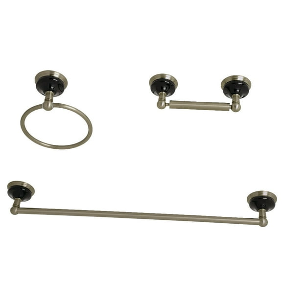 Kingston Brass BAK911148BN Water Onyx Bathroom Accessory Set, Brushed Nickel - 3 Piece