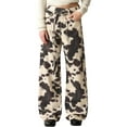 thumbnail image 3 of Women'S Cow Print Wide Leg Pants Patched Elastic Waist Casual Loose Trousers Cow Pattern S, 3 of 10