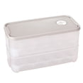 thumbnail image 2 of facefd Egg Storage Box 20 Grids Egg Storage Container Double Layer Plastic Egg Holder Egg Tray Container with Lid khaki Type2, 2 of 6