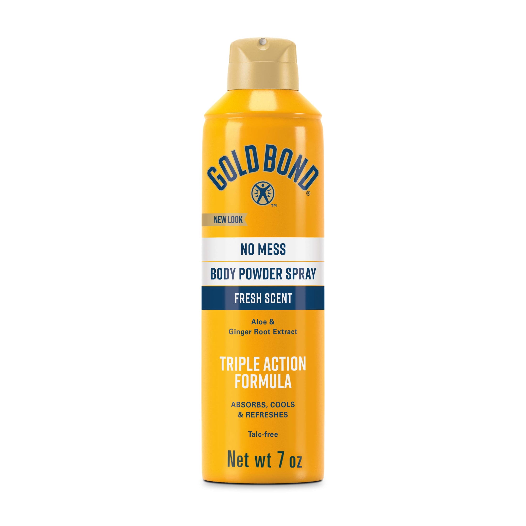 (4 pack) Gold Bond No Mess Talc-Free Body Powder Spray, 7 oz., Fresh Scent, With a Triple Action Formula