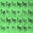 thumbnail image 1 of Ahgly Company Indoor Square Abstract Emerald Green Modern Area Rugs, 4' Square, 1 of 4
