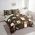 thumbnail image 4 of Homewish Safari Deer Silhouette 7pcs Bedding Comforter Set,Rustic Western Farmhouse Queen Bedding Sets,Patchwork Geometric Checkered Queen Sheet Sets For Boys Teens,Ultra Soft Home Decor Reversible, 4 of 9