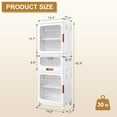 thumbnail image 3 of VECELO Bathroom Storage Cabinet with Movable Wheels, Foldable Storage Cabinets with 1 Drawers and 2 Cabinet, Adjustable Shelf, Narrow Bathroom Storage Organizer for Small Spaces, Laundry, White, 3 of 12