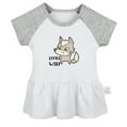 thumbnail image 2 of iDzn Little Wolf Novelty Dresses For Baby, Newborn Babies Skirts, Infant Princess Dress, 0-24M Kids Graphic Clothes (Gray Raglan Dresses, 12-18 Months), 2 of 5