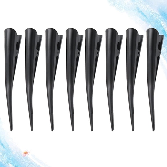 TEHAUX 8pcs Simple Design Duckbill Clip Metal Black for Hair Styling and Individual Use