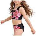 thumbnail image 3 of Kogui Teen Bathing Suits Girl Two-Piece Bikini Swimsuits Kids Tankini Bathing Suit Sport Swimwear Size 11-12 (Black,11-12 Years), 3 of 9