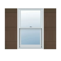 Ekena Millwork 14 in. W x 71 in. H Builders Edge, Standard Four Board Joined (3 Batten), Board-n-Batten Shutters, Includes Matching Installation Spikes (Per Pair), 009 - Federal Brown