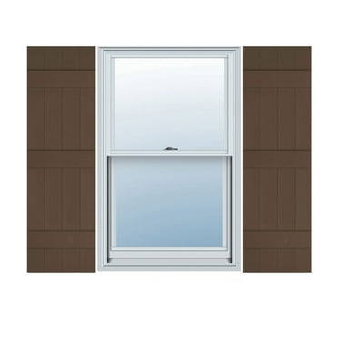 Ekena Millwork 14 in. W x 71 in. H Builders Edge, Standard Four Board Joined (3 Batten), Board-n-Batten Shutters, Includes Matching Installation Spikes (Per Pair), 009 - Federal Brown