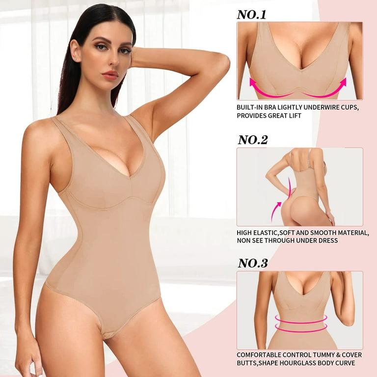 COMFREE Sexy Slimming Bodysuit Tummy Control Thong Shapewear
