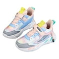 thumbnail image 2 of ZHOGXU Big Kids Girls Sneakers Soft Sole Non Slip Color Block Lace Up Breathable Comfortable Lightweight Sports Shoes For Casual Daily Wear Pink 28, 2 of 9