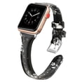 thumbnail image 1 of Correas de cuero compatibles con Apple Watch 38 mm-40 mm / 42 mm-44 mm, correa de cuero de grano superior pulsera delgada y delgada para iWatch Series 5/4/3/2/1 MFZFUKR 2033273-27, 1 of 9