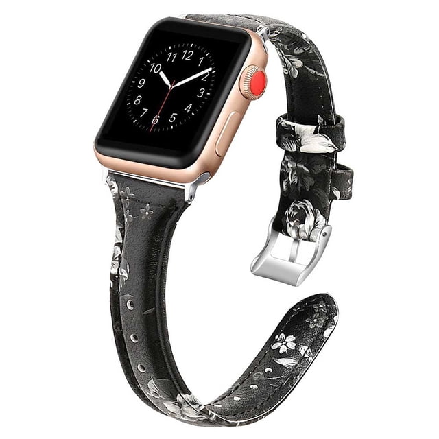 Correas de cuero compatibles con Apple Watch 38 mm-40 mm / 42 mm-44 mm, correa de cuero de grano superior pulsera delgada y delgada para iWatch Series 5/4/3/2/1 MFZFUKR 2033273-27