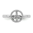 thumbnail image 4 of 925 Sterling Silver Stackable Expressions Peace Symbol Diamond Ring Size: 5; for Adults and Teens; for Women and Men, 4 of 5
