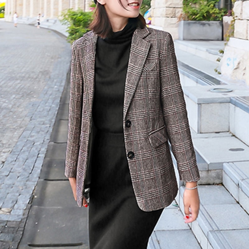 vintage plaid blazer