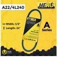 thumbnail image 2 of HERO® 1/2 inch x 24 inch Aramid Kevlar Lawn Mower Belt Replacement For Reference A22 4L240, 2 of 2
