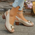 thumbnail image 5 of Willtoo Women's Chunky Heel Sandals Square Toe Slingback Comfortable Insole Casual Summer Shoes, 5 of 7