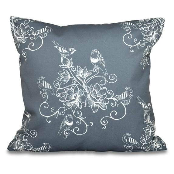 E by Design Botanical Blooms Morning Birds Decorative Pillow