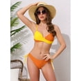 thumbnail image 4 of DARING DIVA Women's Front Cross Contrast Color Bikini Sets Large Orange Yellow, 4 of 6