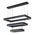 thumbnail image 4 of Living Room Office Modern Square 3-ring Chandelier Dimmable with Remote Control, 4 of 24