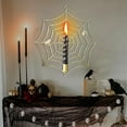 thumbnail image 4 of Vrorvz Halloween Spiderweb Candle Holders Halloween Decorations Indoor Outdoor with Spooky Web Design for Halloween Parties Displays Versatile Hanging Metal Craft for Walls Doorways Trees 7.5in Gold, 4 of 5