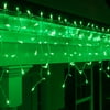 Set of 150 Green Mini Incandescent Icicle String Lights, 9’ White Wire