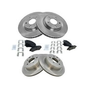 Front and Rear Ceramic Brake Pads and Rotor Kit - Compatible with 2008 - 2013 Nissan Rogue 2009 2010 2011 2012