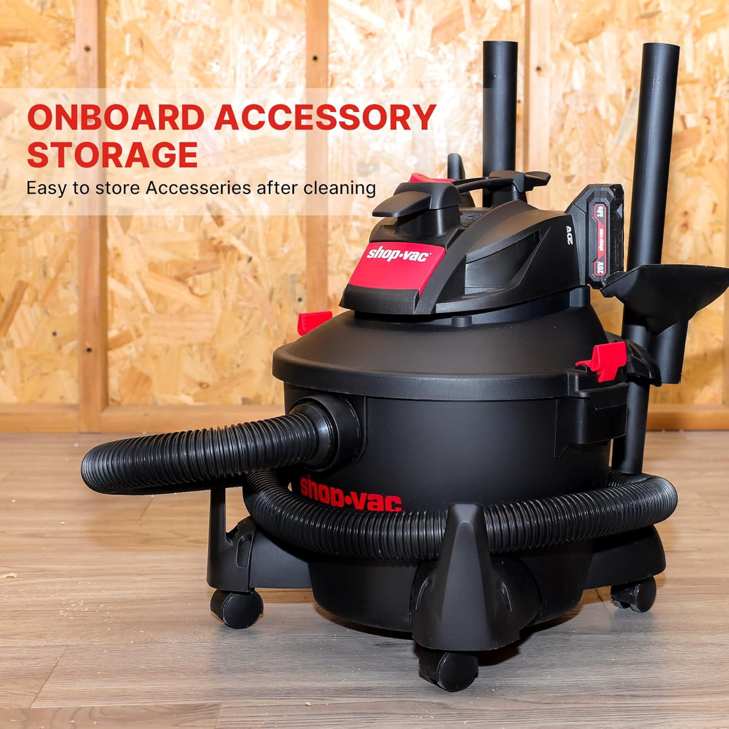 Shop-Vac 20V Cordless 6 Gallon Wet Dry Vacuum, with (2) 2.0Ah Batteries and Charger