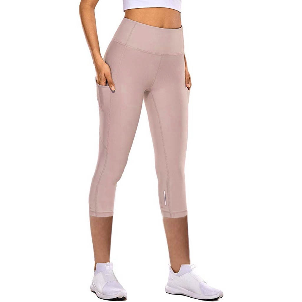Ladies Women Elastic Fitness Tight Pants Yoga Sports Shorts Reflective Design