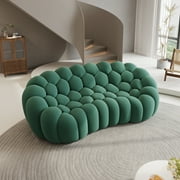 99 Bubble Couch Modern, Oversized Curved Couches, Lazy Floor Sofa, Green Bubble Couch,Modern Upholstered Comfy Mesh Fabric 3D Honeycomb Shape Couches for Living Room,Office,Apartment,3-Seater