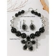 thumbnail image 3 of Boho Aluminum Wire Crystal Flower Necklace Earring Set With Resin Bead For Women Tribal Fashion Costume Jewelry Earring Sets Unique Colorful Collar Choker, 3 of 3