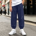 thumbnail image 2 of Nilvkv Boys Joggers, Boys Pants, Letter Print Loose Fit Cuffed Sweatpants with Elastic Waist, suited for Summer Outdoor Wear Blue 3-4 Years, 2 of 6