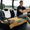 thumbnail image 3 of Uorisanigo Golf Cart Seat Cover Towel Blanket Breathable Beach Starfish Sunset Golf Cart Seat Cushion Covers 52.36"x 32.28" for EZGO TXT RXV/Club Car DS Precedent Easy to Install Clean, 3 of 7