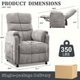 thumbnail image 4 of Electric Power Recliner Chair, Modern Chenille Fabric Recliner with Side Pocket & Remote, Nursery Recliner Chair for Living Room Small Space, Gray, 4 of 11