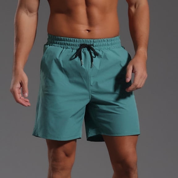 Mens Waterproof Shorts Elastic Waist Lined Mesh 4 Inch Inseam Outdoor Swim Trunks
