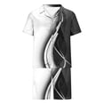 thumbnail image 4 of Qiopertar Clearance under $5 Men Casual Turndown Button Turndown Print Short Sleeve Blouse And Pants Set On Clearance Early Access Deals, 4 of 5