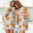 thumbnail image 7 of Women Nightgowns Nightshirts Short Sleeve Sleepshirts Sleepwear Sleepdress, Cute Dogs Welsh Corgi, 7 of 7
