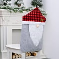 thumbnail image 4 of Buffalo Plaid Christmas Chair Covers Set of 2 Black and Red Snowman Santa Chair Back Covers Fabric Christmas Chair Slipcovers for Xmas Kitchen Dining Room Decor, 4 of 6