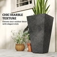 thumbnail image 4 of Outsunny 28" Tall Planters, Set of 3 Plastic Flower Pots with Marble Finish and Drainage Holes, Stackable Tapered Outdoor Planters, Black, 4 of 9
