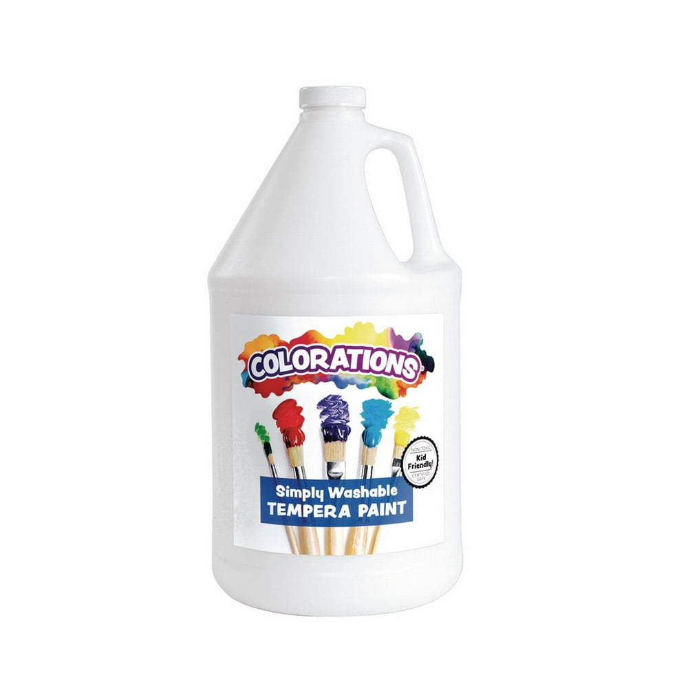 Colorations Washable Tempera Paint, Gallon, White, Non Toxic, Vibrant