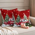thumbnail image 2 of Christmas Outdoor Waterproof Pillow Covers, Red Truck Xmas Tree Winter Snowflakes Elk Decorative Square Throw Pillowcase Sofa Cushion Sham for Patio/Couch/Chair, 20"x20" 2 Pack, 2 of 8