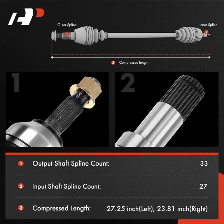 Front Right CV Axle Shaft For GMC Acadia, Buick Enclave, Chevy Traverse, Saturn Outlook - By FREEAUTO